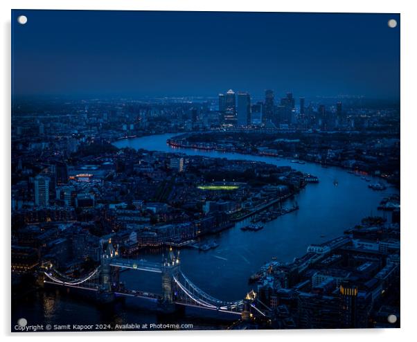 View from the Shard, London just after sunset Acrylic by Samit Kapoor