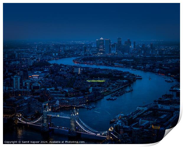 View from the Shard, London just after sunset Print by Samit Kapoor