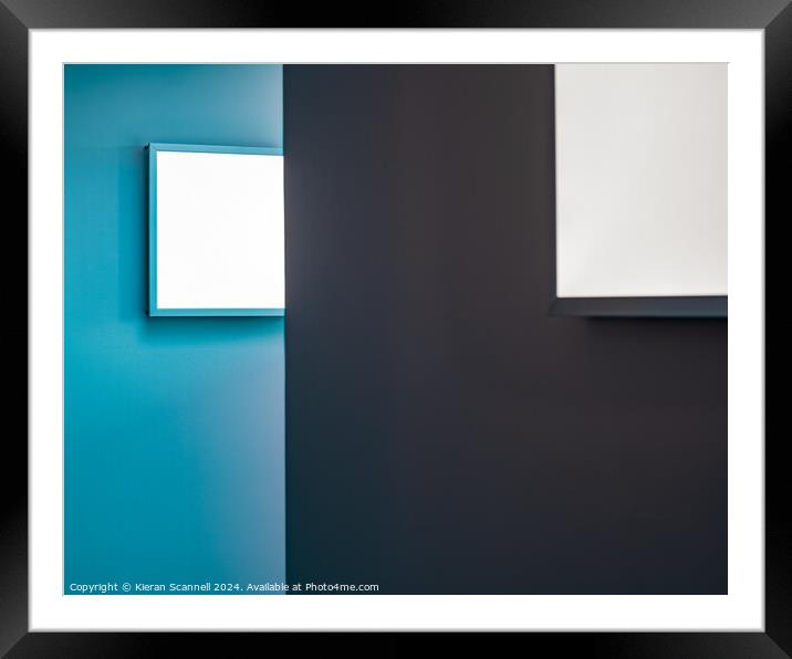 Squared on blue and grey  Framed Mounted Print by Kieran Scannell