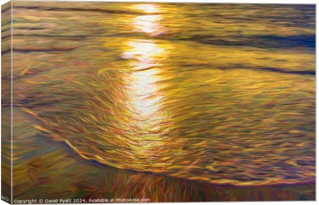 Sunset Beach Abstract Art Canvas Print by David Pyatt