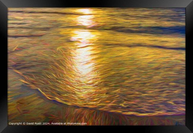 Sunset Beach Abstract Art Framed Print by David Pyatt
