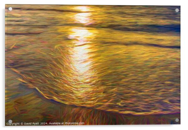 Sunset Beach Abstract Art Acrylic by David Pyatt