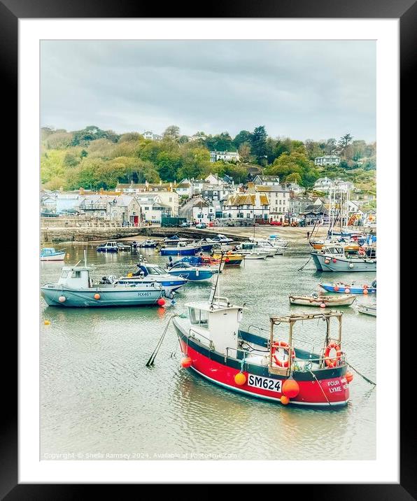 The Harbour Lyme Regis Framed Mounted Print by Sheila Ramsey