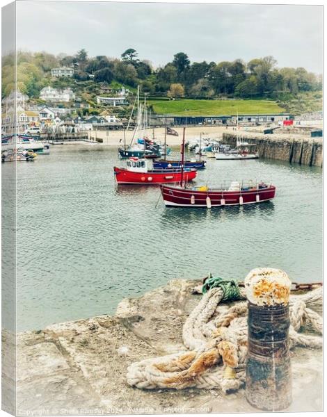 Fishing Harbour Lyme Regis Canvas Print by Sheila Ramsey