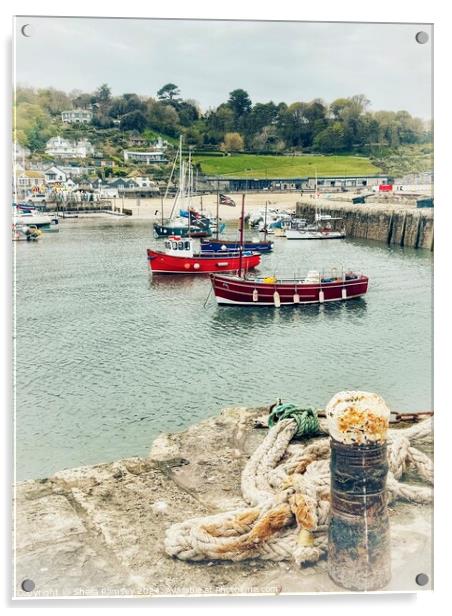 Fishing Harbour Lyme Regis Acrylic by Sheila Ramsey