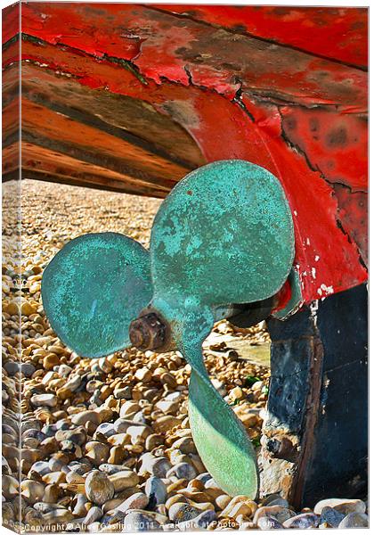 Red Hull and Propeller Canvas Print by Alice Gosling