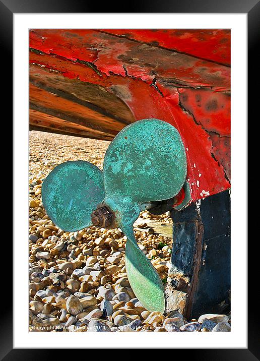 Red Hull and Propeller Framed Mounted Print by Alice Gosling