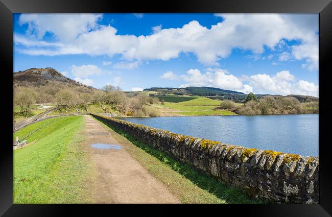 Path and stone wall surround Bottoms Reservoir Framed Print by Jason Wells