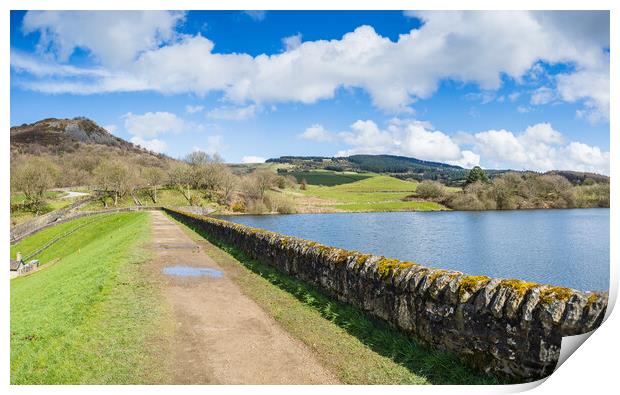 Path and stone wall surround Bottoms Reservoir Print by Jason Wells