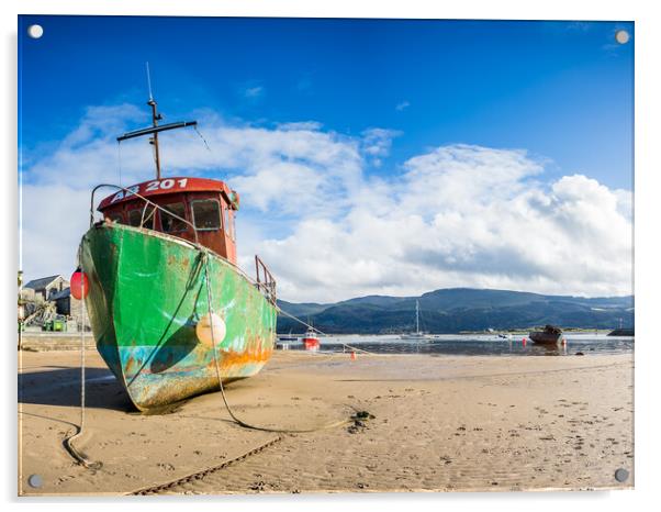 Fishing boat at low tide Acrylic by Jason Wells