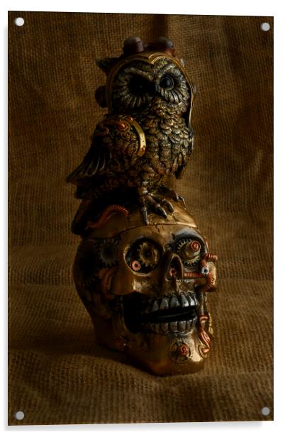 Steampunk Owl Acrylic by Steve Purnell
