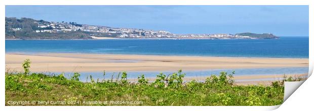 Panoramic View of St Ives Cornwall  Print by Beryl Curran