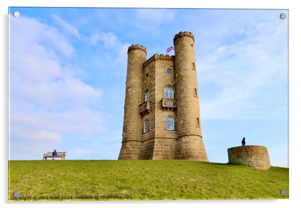 Broadway Tower, The Cotswolds Acrylic by Alice Rose Lenton