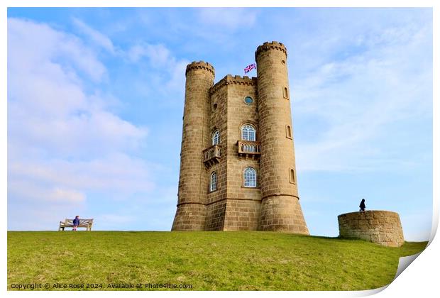 Broadway Tower, The Cotswolds Print by Alice Rose Lenton