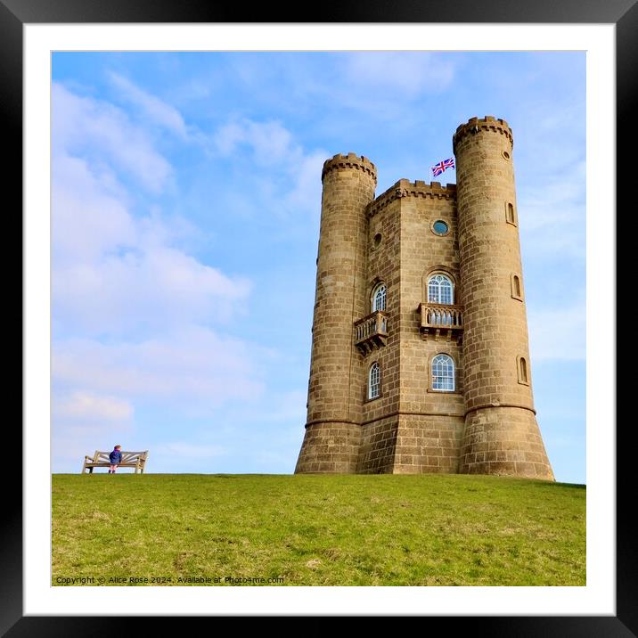 Admiring the Broadway Tower, Cotswolds Framed Mounted Print by Alice Rose Lenton