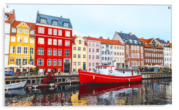 Quayside in Nyhavn in Copenhagen Acrylic by Dark Blue Star