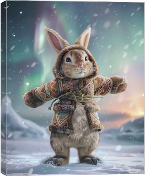 Arctic Anthropomorphic Rabbit Canvas Print by Steve Smith