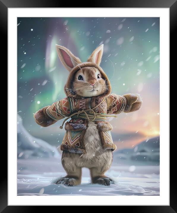 Arctic Anthropomorphic Rabbit Framed Mounted Print by Steve Smith