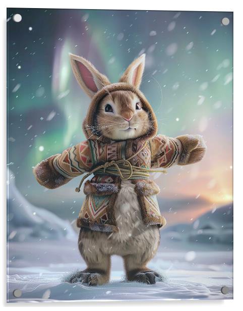Arctic Anthropomorphic Rabbit Acrylic by Steve Smith