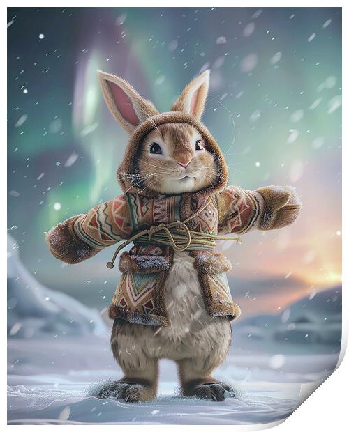 Arctic Anthropomorphic Rabbit Print by Steve Smith