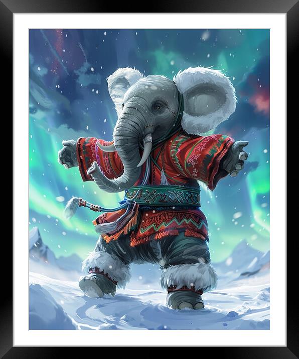 Arctic Anthropomorphic Elephant Framed Mounted Print by Steve Smith