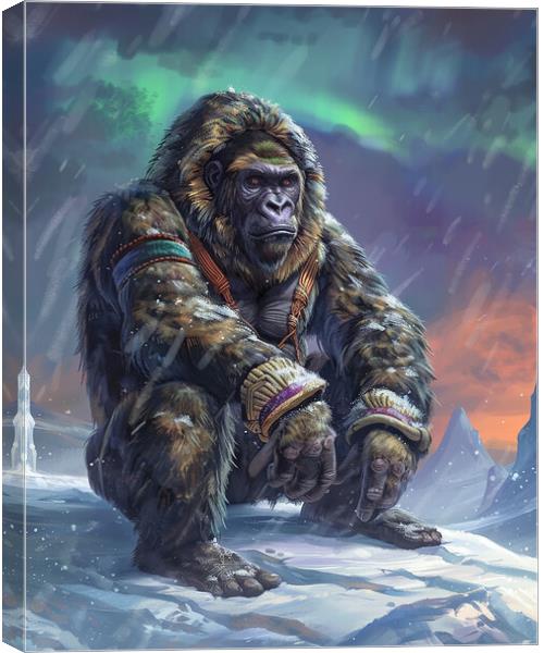 Arctic Anthropomorphic Gorilla Canvas Print by Steve Smith