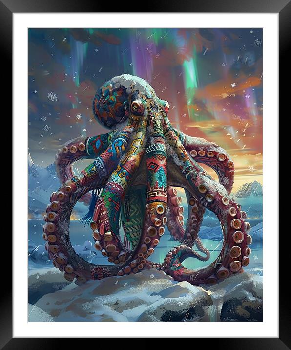 Arctic Anthropomorphic Octopus Framed Mounted Print by Steve Smith