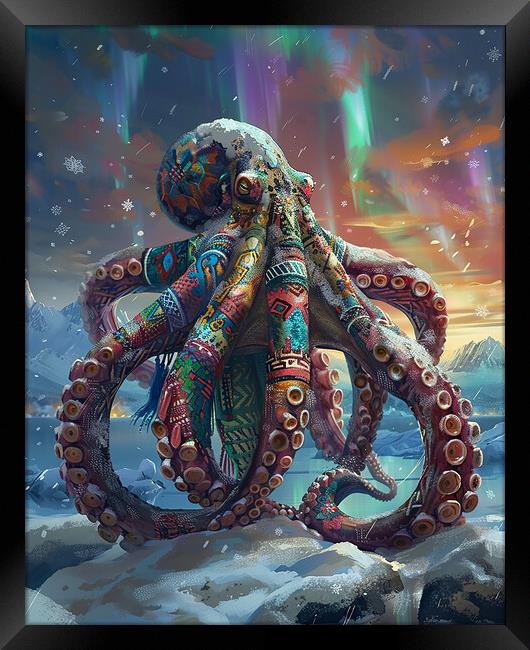 Arctic Anthropomorphic Octopus Framed Print by Steve Smith