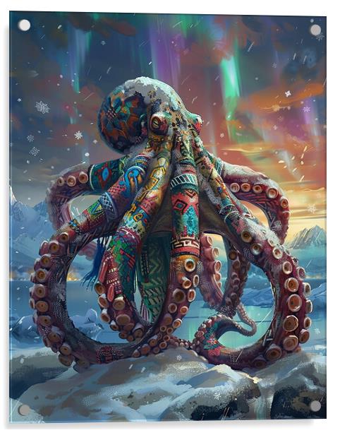 Arctic Anthropomorphic Octopus Acrylic by Steve Smith