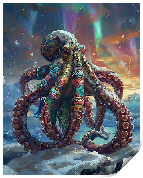 Arctic Anthropomorphic Octopus Print by Steve Smith