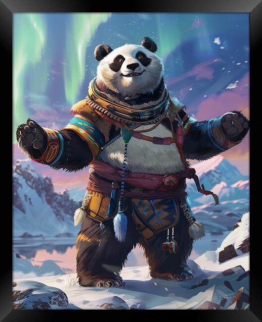 Arctic Anthropomorphic Panda Framed Print by Steve Smith