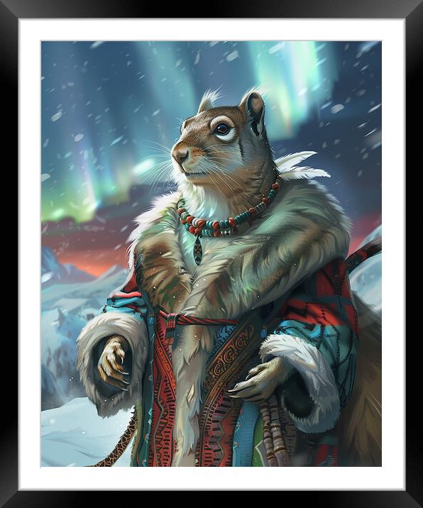 Arctic Anthropomorphic Squirrel Framed Mounted Print by Steve Smith