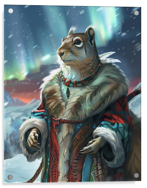 Arctic Anthropomorphic Squirrel Acrylic by Steve Smith