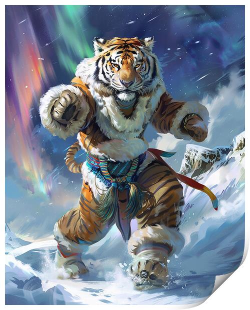 Arctic Anthropomorphic Tiger Print by Steve Smith