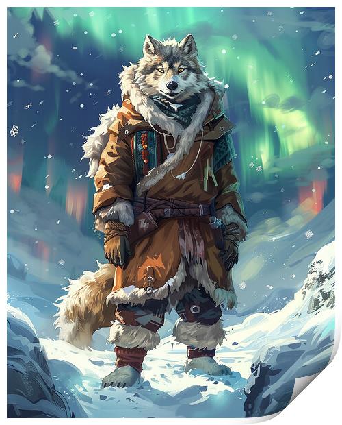 Arctic Anthropomorphic Wolf Print by Steve Smith