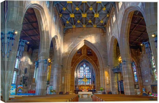 Rotherham Minster Interior Canvas Print by Alison Chambers