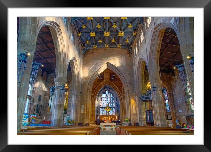 Rotherham Minster Interior Framed Mounted Print by Alison Chambers