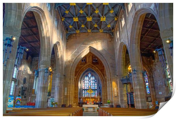 Rotherham Minster Interior Print by Alison Chambers
