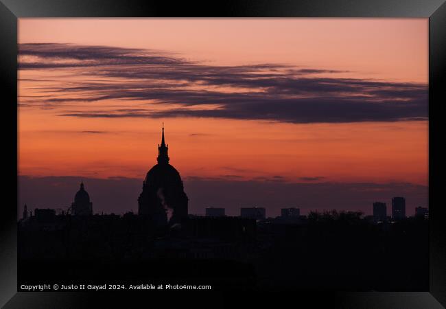 Sunset sunrise in Paris, France Framed Print by Justo II Gayad