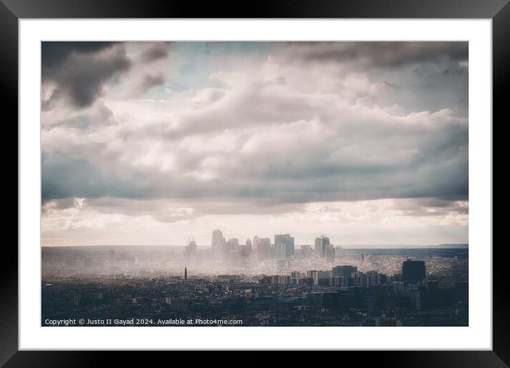 City Scape, Paris France Framed Mounted Print by Justo II Gayad