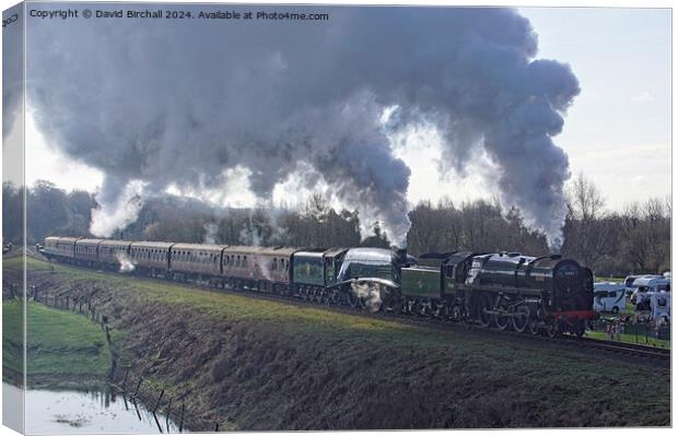 Steam locomotive double header. Canvas Print by David Birchall