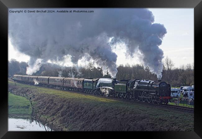 Steam locomotive double header. Framed Print by David Birchall