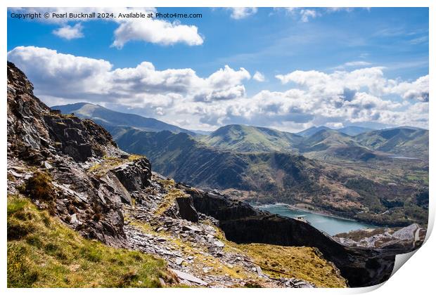 Snowdon from Dinorwic Slate Quarry in Llanberis Print by Pearl Bucknall