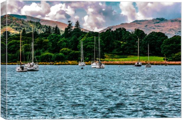 Boats on Windermere Canvas Print by Dark Blue Star