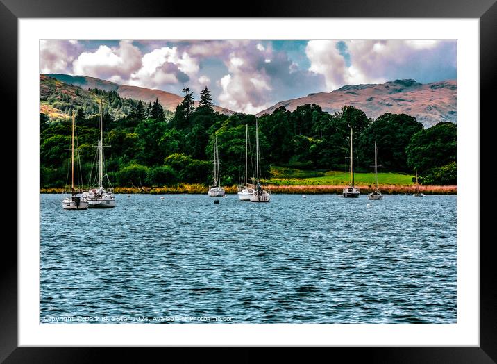 Boats on Windermere Framed Mounted Print by Dark Blue Star