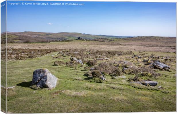 Wild landscape near Vixen Tor on Dartmoor Canvas Print by Kevin White