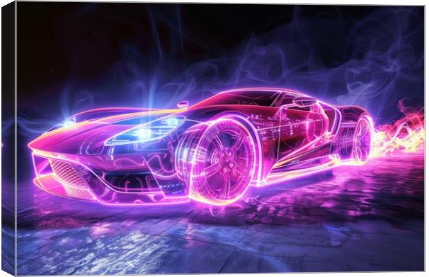 A glowing ethereal aura of a sportscar. Canvas Print by Michael Piepgras