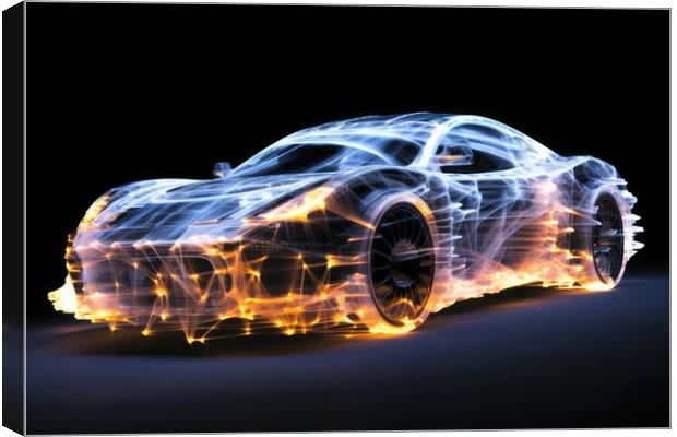 A sports car made of light. Canvas Print by Michael Piepgras