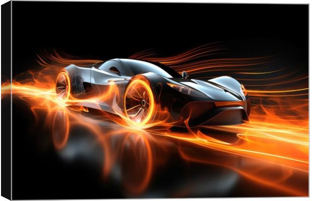 A sports car made of light. Canvas Print by Michael Piepgras