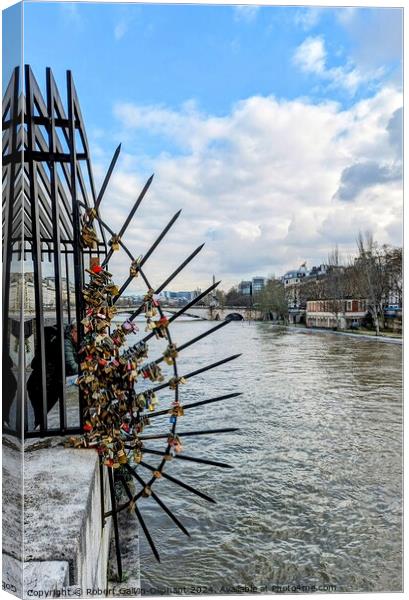 Paris love locks  Canvas Print by Robert Galvin-Oliphant